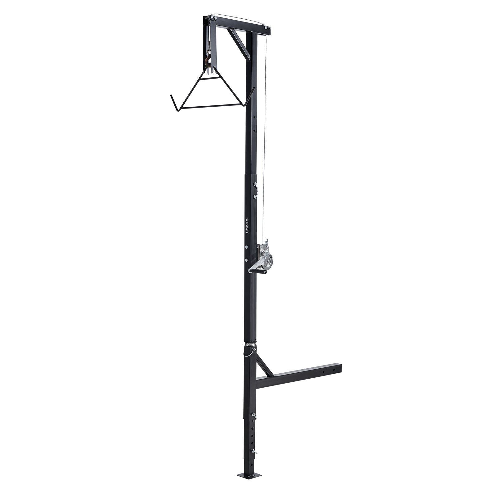 Truck Hitch Game Hoist, 600 lbs Load Capacity, Hunting Deer Hoist with 2-inch Receiver, 360-Degree Swivel Shaft & Adjustable Height, Includes Gambrel Winch for Skinning & Cleaning Game
