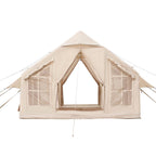 Inflatable Tents for Camping, 4-6 Person Easy Setup Blow up Tent with Hand Pump, 300D Oxford 4 Season Glamping Tent with Stove Jack 2 Doors & 4 Mesh Windows, Storage Bag Included for Easy Taking