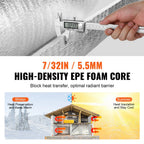 Double Reflective Insulation Roll, Foam Core Radiant Barrier, 5.5mm 48 in x 50 ft, Double-Sided Aluminum Foil EPE Foam Heat Reflective Shield, Thermal Insulation Roll for Window RV Roof