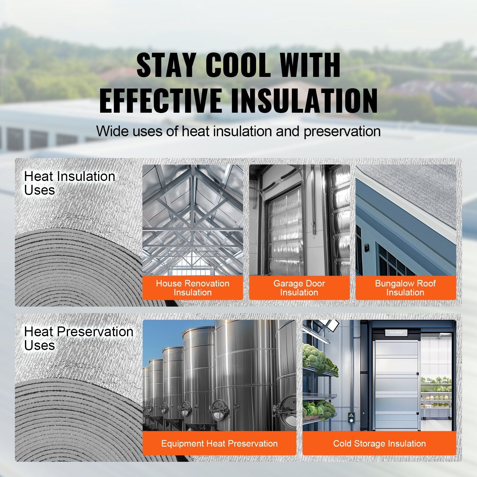 Double Reflective Insulation Roll, Foam Core Radiant Barrier, 5.5mm 48 in x 50 ft, Double-Sided Aluminum Foil EPE Foam Heat Reflective Shield, Thermal Insulation Roll for Window RV Roof