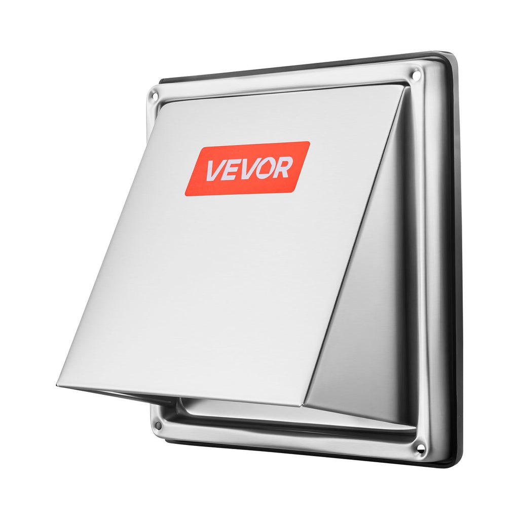 97mm External Extractor Wall Vent Cover, Square AC Vent Gable Cover, Premium Stainless Steel & with Built-in a Protection Screen, for House,Bathroom,Garage,Kitchen,Basement (1 Pack, Silver)