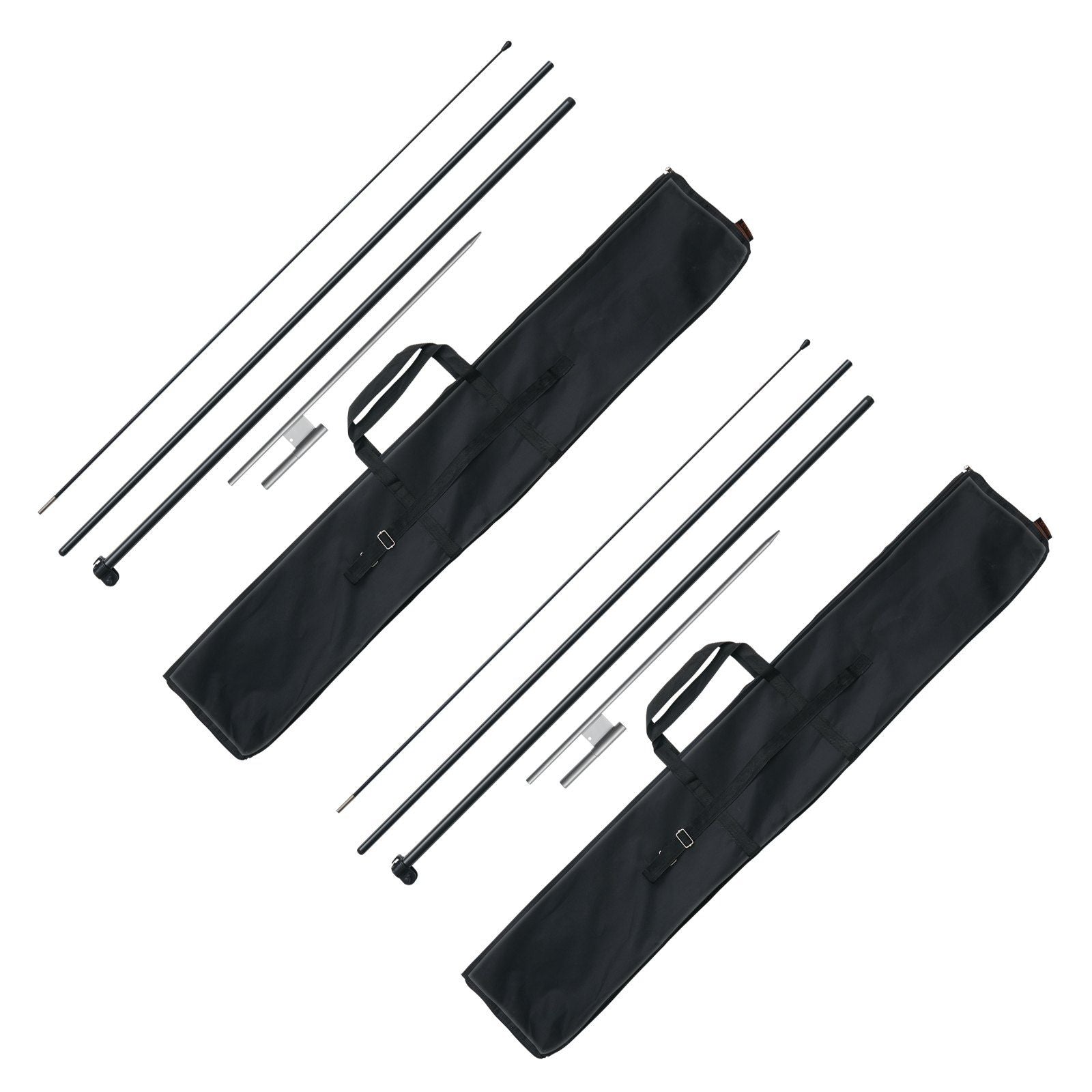 Feather Flag Pole Kit, 2 Packs Swooper Flag Pole 12.7 ft, Sign Flag Poles for Business Advertising Flags Outdoor, with Ground Stakes and A Carrying Bag (Flag Not Included)