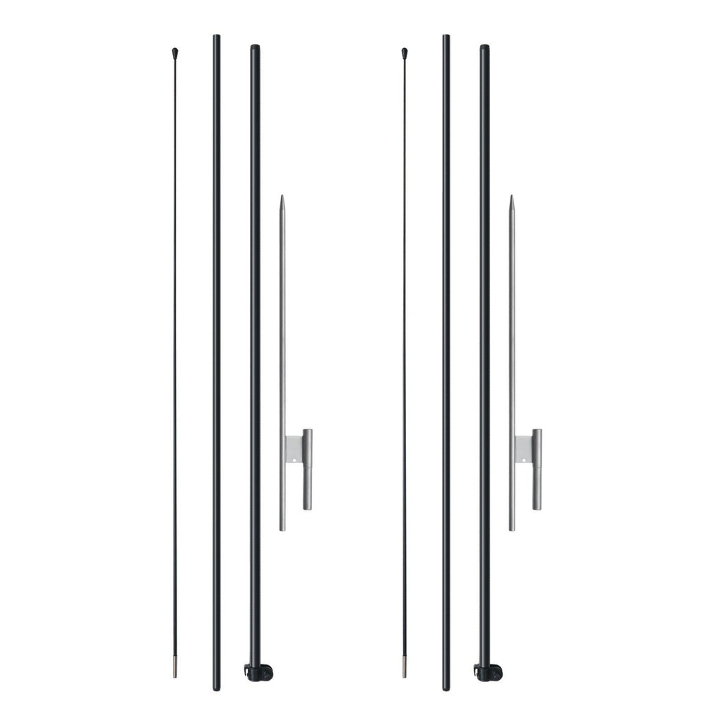 Feather Flag Pole Kit, 2 Packs Swooper Flag Pole 12.7 ft, Sign Flag Poles for Business Advertising Flags Outdoor, with Ground Stakes and A Carrying Bag (Flag Not Included)