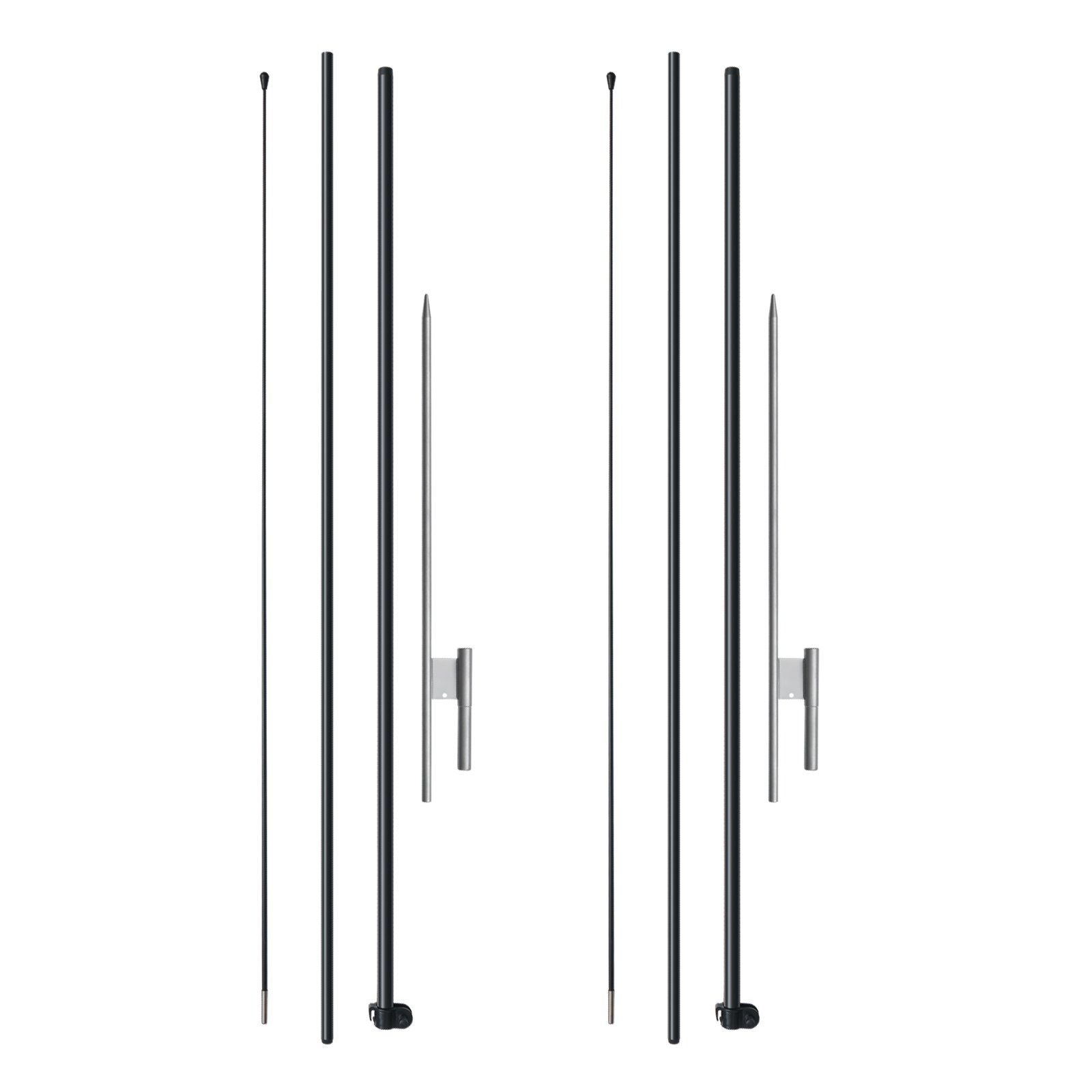 Feather Flag Pole Kit, 2 Packs Swooper Flag Pole 12.7 ft, Sign Flag Poles for Business Advertising Flags Outdoor, with Ground Stakes and A Carrying Bag (Flag Not Included)