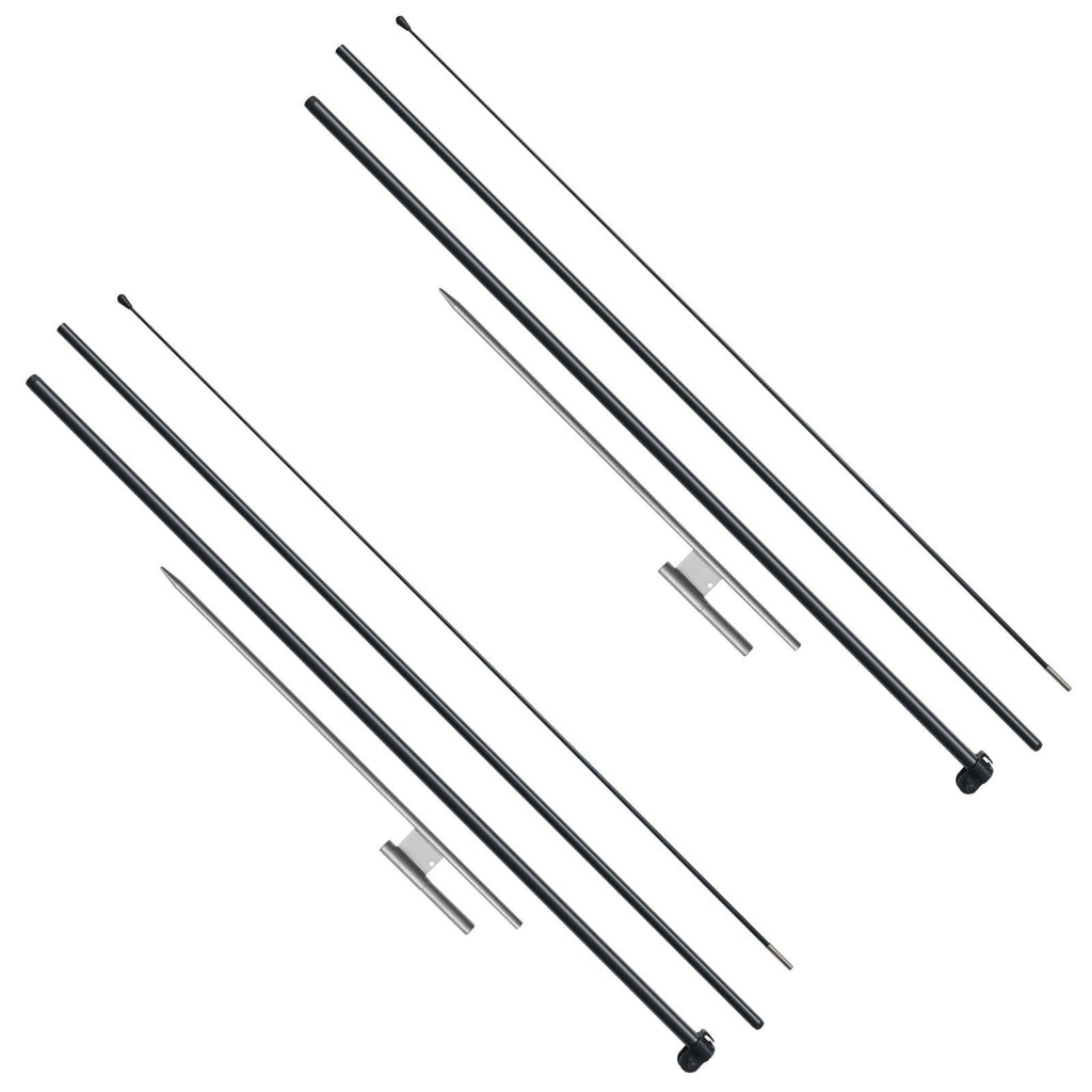 Feather Flag Pole Kit, 2 Packs Swooper Flag Pole 12.7 ft, Sign Flag Poles for Business Advertising Flags Outdoor, with Ground Stakes and A Carrying Bag (Flag Not Included)