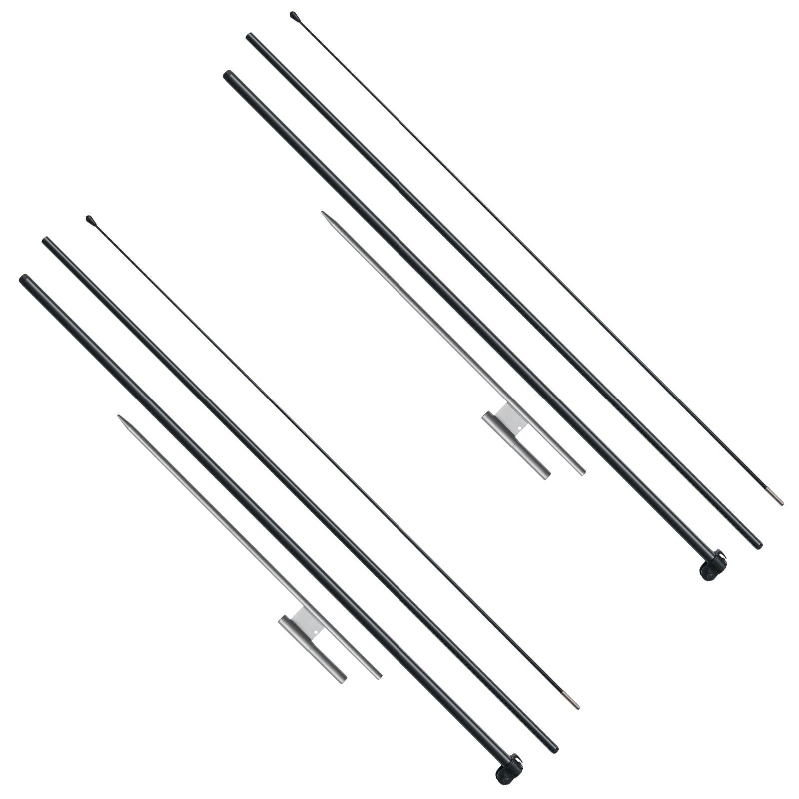 Feather Flag Pole Kit, 2 Packs Swooper Flag Pole 12.7 ft, Sign Flag Poles for Business Advertising Flags Outdoor, with Ground Stakes and A Carrying Bag (Flag Not Included)