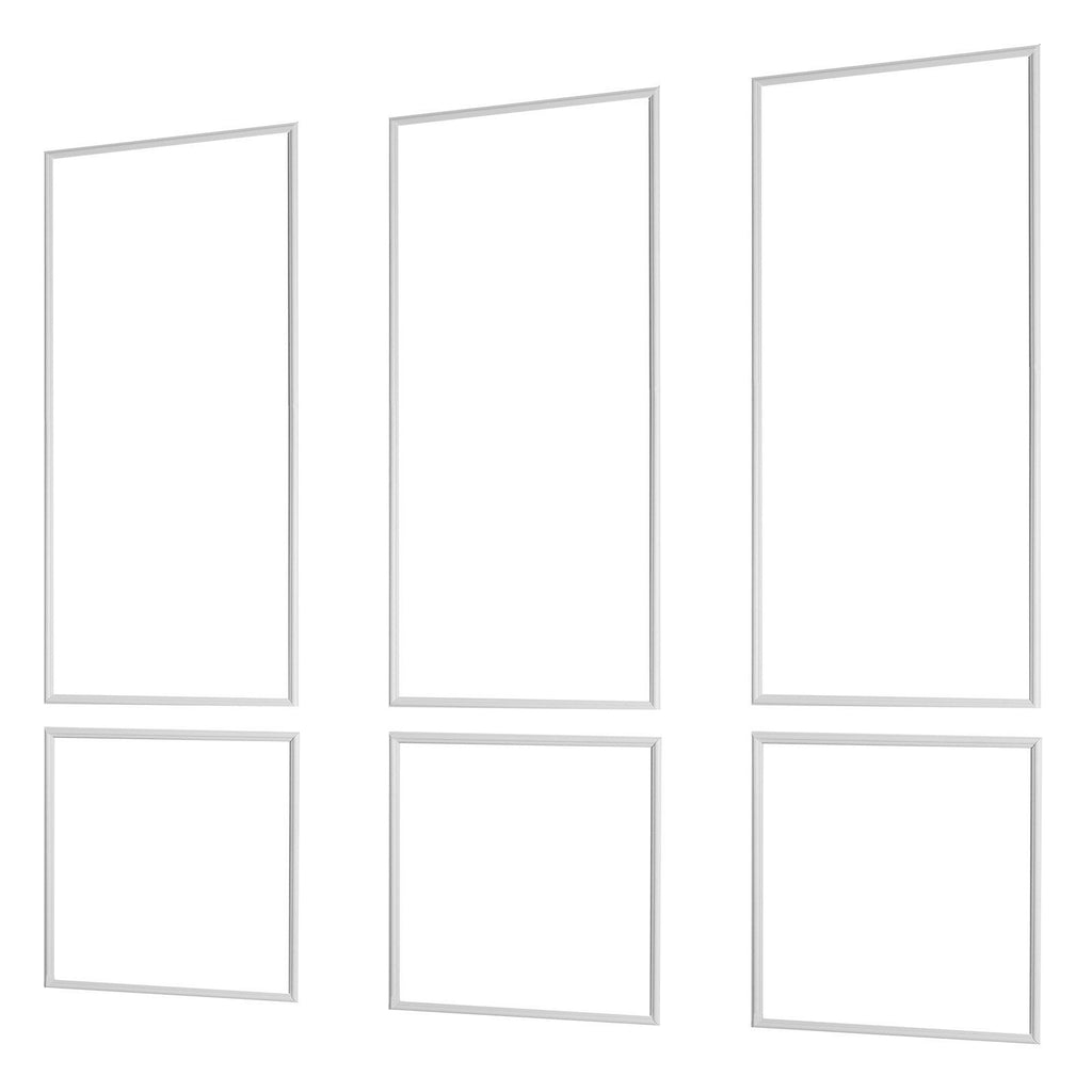Wall Molding 3 Pack, Wainscoting Panels Kit, Lightweight Paintable Polystyrene, Easy to Install, Waterproof Accent Wall Trim for Interior Décor Living Room, Bedroom, White (61x137 + 61x61 cm)