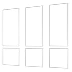 Wall Molding 3 Pack, Wainscoting Panels Kit, Lightweight Paintable Polystyrene, Easy to Install, Waterproof Accent Wall Trim for Interior Décor Living Room, Bedroom, White (61x137 + 61x61 cm)