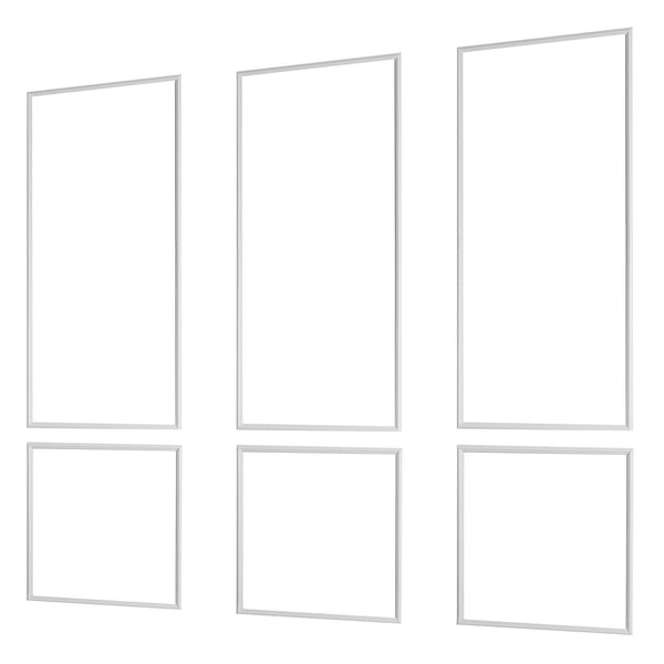Wall Molding 3 Pack, Wainscoting Panels Kit, Lightweight Paintable Polystyrene, Easy to Install, Waterproof Accent Wall Trim for Interior Décor Living Room, Bedroom, White (61x137 + 61x61 cm)