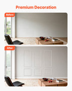 Wall Molding 3 Pack, Wainscoting Panels Kit, Lightweight Paintable Polystyrene, Easy to Install, Waterproof Accent Wall Trim for Interior Décor Living Room, Bedroom, White (61x137 + 61x61 cm)