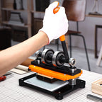 Leather Cutting Machine, 7.1 x 3.9 in Embossing Plate Manual Die Cutter, 0.47 in Pressure Stroke Leather Embossing Machine, Dual Guide Shafts Die Cut Machine for Various of Materials