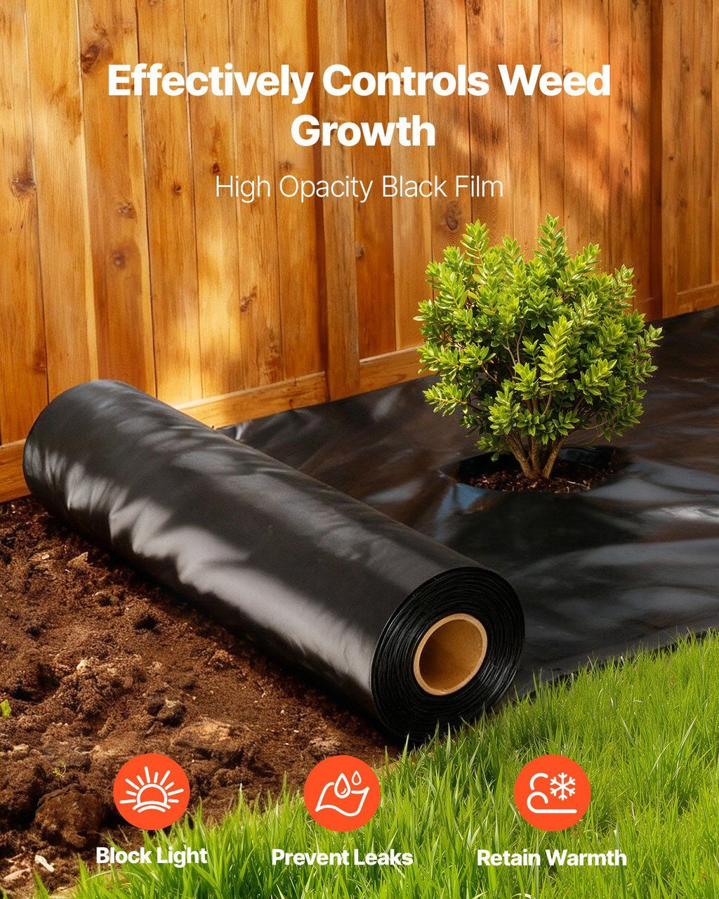 10 Mil Plastic Sheeting Heavy Duty 10' x 100', Thick Plastic Sheeting Roll, Plastic Drop Cloth Painters Tarp, Polyethylene Covering for Crawl Space Vapor Barrier, Multi-Purpose, Black