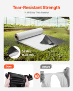 14 Mil Plastic Sheeting Heavy Duty 10' x 100', Thick Plastic Sheeting Roll, Plastic Drop Cloth Painters Tarp Covering for Crawl Space Vapor Barrier, Black and White Double-Sided, Multi-Purpose