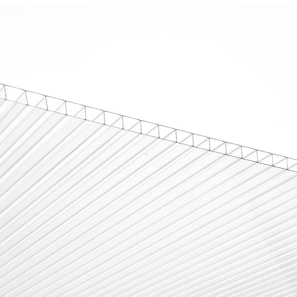 6 Pack Polycarbonate Greenhouse Panels, 3.96' x 1.98' x 0.157" Roof Panels Sheets, Waterproof UV Protected Corrugated Plastic Roofing, Impact Resistant Clear Roofing Sheets for Greenhouse/Garden