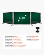 Welding Screen with Frame, 3-Panel 1.74 x 2.34m Welding Curtain Screen, Flame-Resistant Vinyl Protection Screens with 12 Wheels & 6-Level UV Protection for Workshop/Industrial Use, Dark Green
