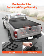 Retractable Tonneau Cover, 5.7 ft Hard Retractable Tonneau Cover with Built-in Drainage Pipe for 2009-2024 Dodge Ram 1500 Crew Cab, Customized Hard Tonneau Cover with Double-Lock & T-Slot