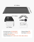 Retractable Tonneau Cover, 5.7 ft Hard Retractable Tonneau Cover with Built-in Drainage Pipe for 2009-2024 Dodge Ram 1500 Crew Cab, Customized Hard Tonneau Cover with Double-Lock & T-Slot