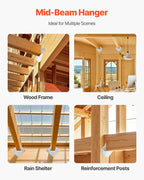 Hurricane Ties for Rafter, Inner Size 5.31x1.57x2.48 in / 135x40x63 mm, Heavy Duty Hurricane Straps, Heavy Duty Rafter Ties Brackets Joist Hangers for Roof Beam Wooden Construction, 25 Pcs
