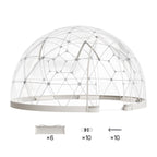 Garden Dome Tent, 2.9 x 1.75 m Outdoor Clear Bubble Tent for 2-4 Person, Weatherproof Geodesic Dome Greenhouse with Window, PVC Igloo Tents for Backyard Patios Camping Party Wedding