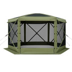 Pop up Gazebo Screen Tent, 3x3 m Large 6-Sided Camping Canopy Tent with Removable Top & Carry Bag, Quick-Set & Bite-Proof, Screen House Sun Shelter for 6-8 Persons Backyard Patio, Green