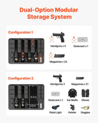 Hard Pistol Case, Heavy Duty Hard Gun Case with XPE Foam Lining, Waterproof Pistol Storage Box with Customizable Interior & Handle for Gun, Lenses, Camera, Gear, TSA Compliant, 404x319x192 mm