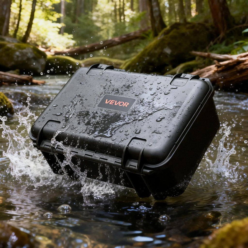 Hard Pistol Case, Heavy Duty Hard Gun Case with XPE Foam Lining, Waterproof Pistol Storage Box with Customizable Interior & Handle for Gun, Lenses, Camera, Gear, TSA Compliant, 404x319x192 mm