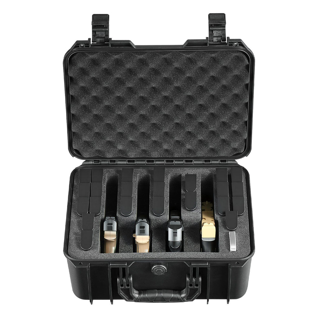 Hard Pistol Case, Heavy Duty Hard Gun Case with XPE Foam Lining, Waterproof Pistol Storage Box with Customizable Interior & Handle for Gun, Lenses, Camera, Gear, TSA Compliant, 404x319x192 mm