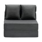 Folding Sofa Bed, 3-in-1 Foldable Couch Bed with 2 Pillows and Washable Cover, 25D High Density Memory Foam Convertible Sleeper Chair Bed, Futon Couch for Living Room, Bedroom, Dark Grey(Single)