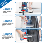 Olympic Barbell Bar 50cm Heavy Duty Dumbbell Handles Pair of Steel 100kg Weight Capacity with Spring Collars for 2" Olympic Weight Plate Strength Training