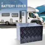 Battery Box Set Sturdy Galvanized Trailer Caravan Boat Spare Part with Lid and Hole for Secure Suits battery up to 160mm deep x 350mm wide Height 250mm