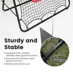 1m Football Rebounder Net Soccer Training Kickback Target Bounce Wall Detachable Metal Frame and PE Net For Passing Shooting Practice Sports Skills Trainer