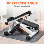 Mini Stepper Home Office Stair Stepper Machine with Resistance Bands and LCD Monitor for Full Body Workout Cardio Exercises Calves Trainer Calf Stretch