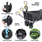 Foldable Camping Wagon 150L Portable Hand Trolley with All-Terrain Wheels and Tailgate For Outdoor Picnic Shopping Sports Max Load 200Kg Utility Cart