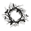Halloween Wreath Bat Black Branch With Red LED