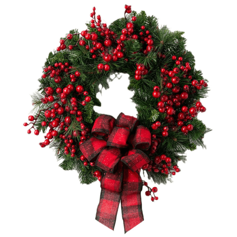 Best Christmas Wreath Red Berry Bow Front Door | Buy Online at Furniture Things Australia