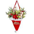 Christmas Wreath Pine Needles Santa Door Hanging