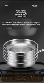 Frying Pan Pure Titanium Non Stick Uncoated Hammer Pattern