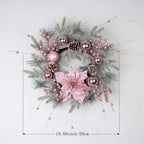 Christmas Wreath with Pink Rattan Pinecone Decoration