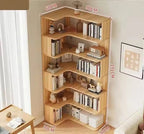 Bookcase Solid Wood Corner Modern Storage