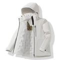 Large Fleece Jacket with Waterproof Windproof (White)