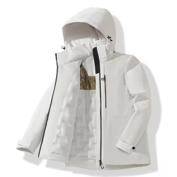 XL Fleece Jacket with Waterproof Windproof (White)