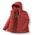 2XL Fleece Jacket with Waterproof Windproof (Red)
