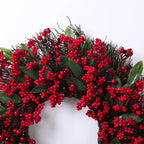 Christmas Wreath Front Door Red Berry Pine