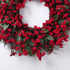 Christmas Wreath Front Door Red Berry Pine