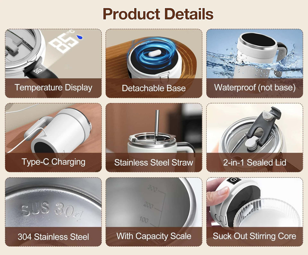 Best Magnetic Self Stirring Stainless Steel Coffee Mixing Cup | Buy Online at Furniture Things Australia