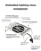 Folding Stainless Steel Gas Burner 8000W