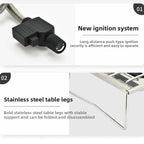 Folding Stainless Steel Gas Burner 8000W