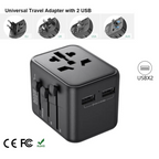 Travel Adapter Universal All-in-One with 2 USB