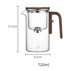 Teapot Glass Magnetic Separation Wood Handle