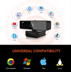 Webcam USB 1080p 60fps Full HD with Microphone